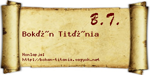 Bokán Titánia névjegykártya